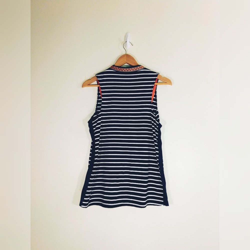 THML Embroidered Cotton Tank Top Striped | Large - Picture 2 of 5